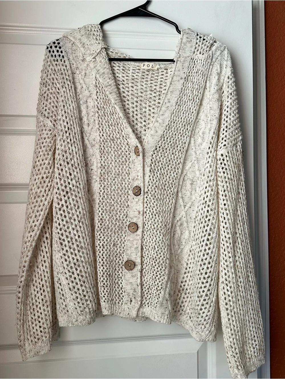 POL Cable Knit Cardigan Hoodie Medium - Picture 3 of 5